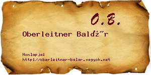 Oberleitner Balár névjegykártya